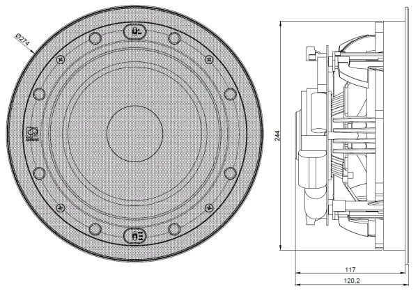 AUDAC CELO8S, Встраиваемый потолочный сабвуфер